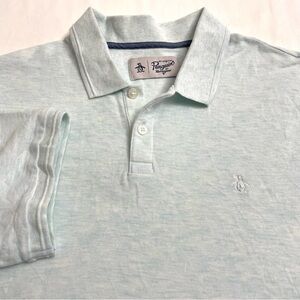 Original Penguin by Munsingwear Polo Shirt 100% Cotton Pale Blue Menβs Medium